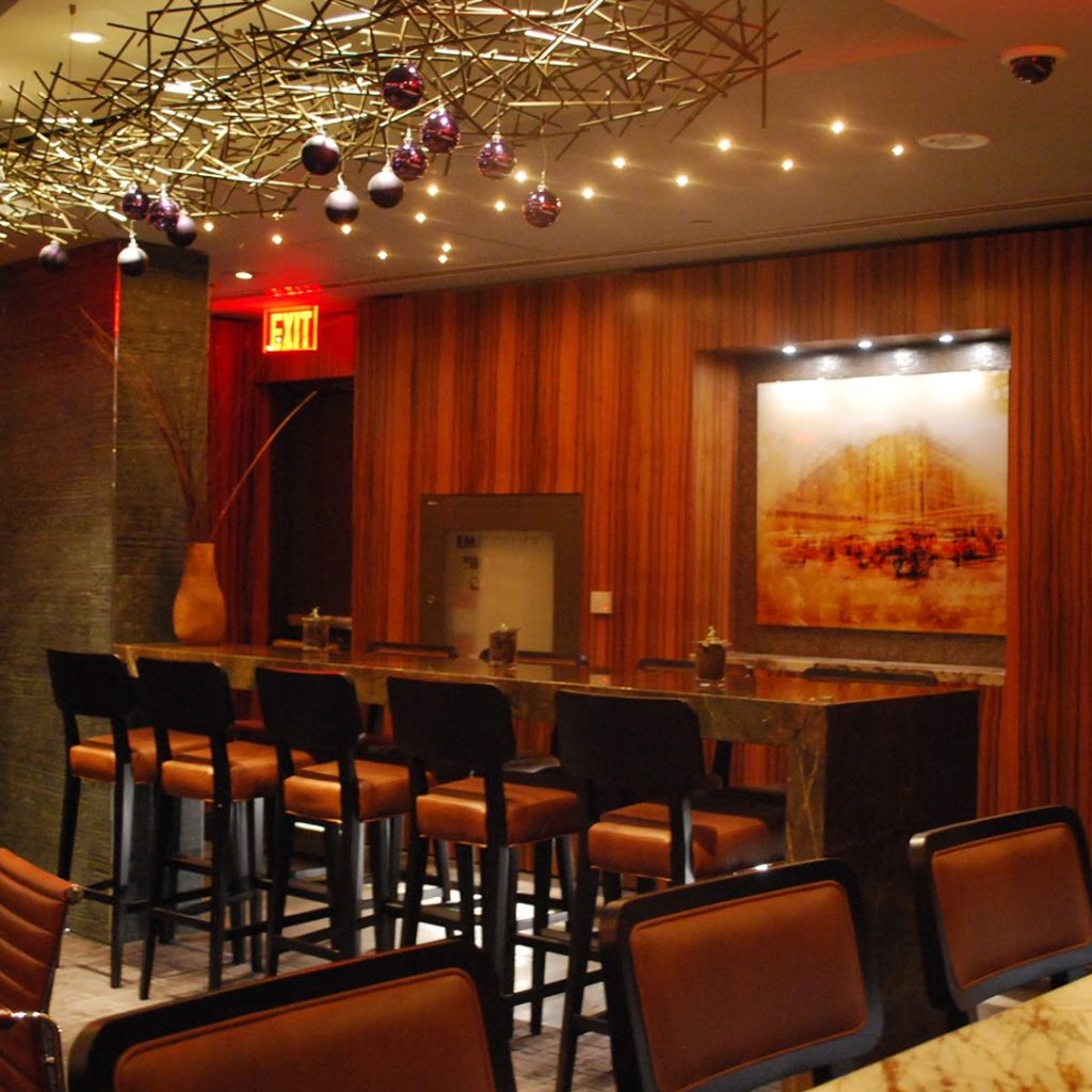 Location: Air Canada Centre, Toronto, OntarioDesigner: Fleur-de-lisBarstool(s): 1344 Akiko Bar   Chair(s): 700-GTB Agency Arm Desk