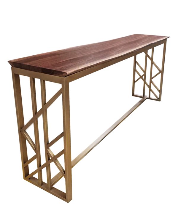 Custom Solid Wood Table With Geometric Base